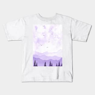 Watercolor mountains Kids T-Shirt